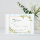 Lemon Coastal Stripe Wedding Menu Choice RSVP (スタンド正面)