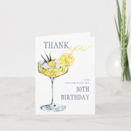 Lemon cocktail A tini bit Older 30th Birthday  サンキューカード