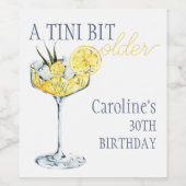 Lemon cocktail A tini bit Older 30th Birthday  ワインラベル (シングルラベル)