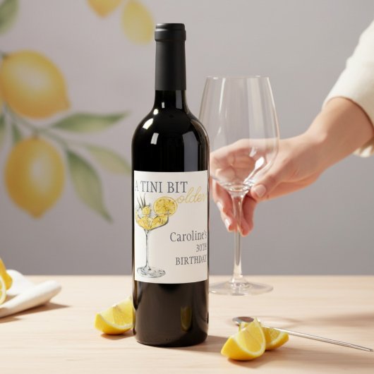 Lemon cocktail A tini bit Older 30th Birthday  ワインラベル