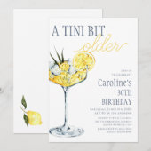 Lemon cocktail A tini bit Older 30th Birthday  招待状 (正面/裏面)