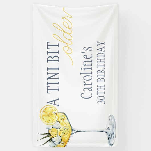 Lemon cocktail A tini bit Older 30th Birthday  横断幕 (縦)