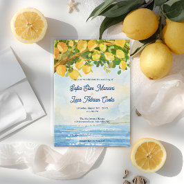 Lemon Costal Mediterranean Wedding Invitation  招待状