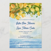 Lemon Costal Mediterranean Wedding Invitation  招待状 (正面)