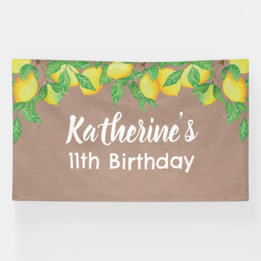 Lemon craft Birthday Personalized banner 横断幕 (横)