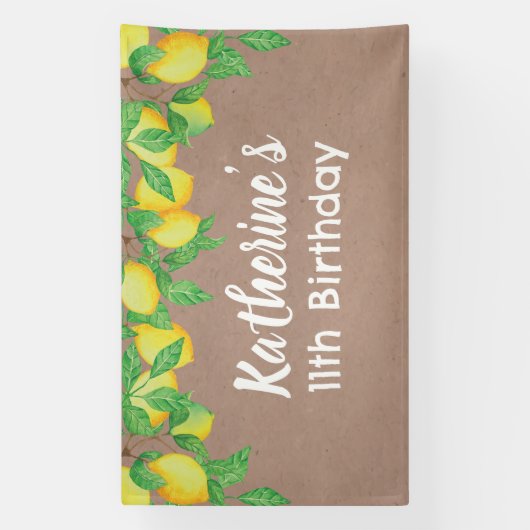 Lemon craft Birthday Personalized banner 横断幕 (縦)