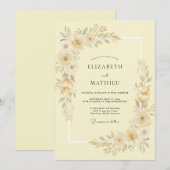 Lemon Cream Tranquil Spring Wedding 招待状 (正面/裏面)