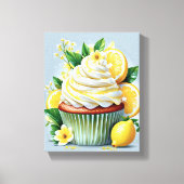 Lemon Cupcake Kitchen & Bakery Wall Art Canvas キャンバスプリント (正面)