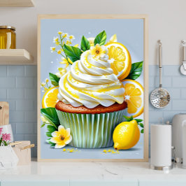 Lemon Cupcake Kitchen & Bakery Wall Art Canvas キャンバスプリント