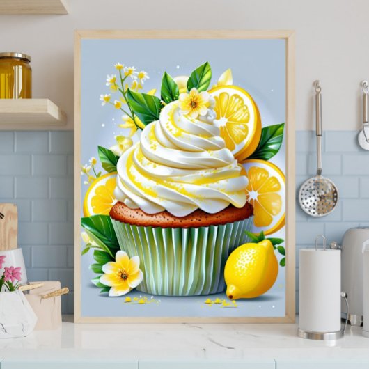 Lemon Cupcake Kitchen & Bakery Wall Art Canvas キャンバスプリント