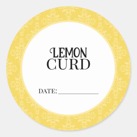 Lemon Curd Canning Lid Labels ラウンドシール (正面)