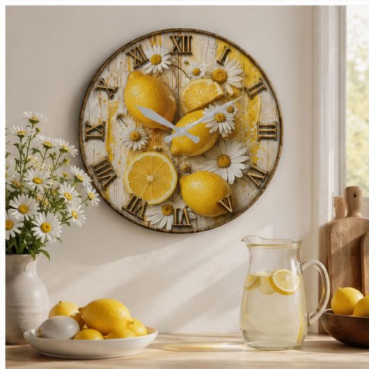 Lemon & Daisy Kitchen  ラージ壁時計