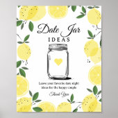 Lemon Date Jar Ideas Sign Printable Sign ポスター (正面)
