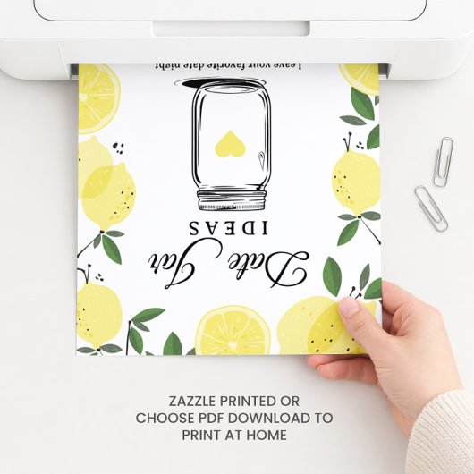 Lemon Date Jar Ideas Sign Printable Sign ポスター
