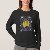 Lemon Delight Hand Painted Mediterranean Tile Styl Tシャツ (正面)