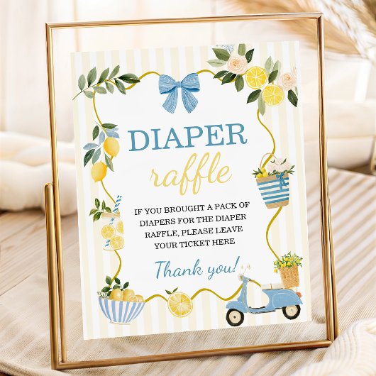 Lemon Diaper Raffle Table Sign 台座サイン