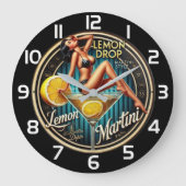 Lemon Drop Martini Modern bar ラージ壁時計 (正面)