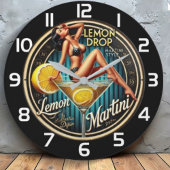 Lemon Drop Martini Modern bar ラージ壁時計