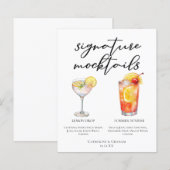 Lemon Drop Summer Sunrise Wedding Mocktails Menu (正面/裏面)