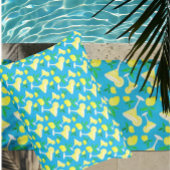 Lemon Drops Lemons Caribbean Blue Beach Towel ビーチタオル