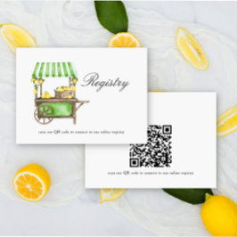 Lemon elegant Bridal shower QR code for registry  エンクロージャーカード
