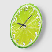 Lemon Face Wall Clock – Fresh Citrus Kitchen Home  ラージ壁時計 (傾斜)