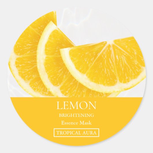 Lemon Facial Mask Label ラウンドシール (正面)