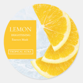 Lemon Facial Mask Label ラウンドシール