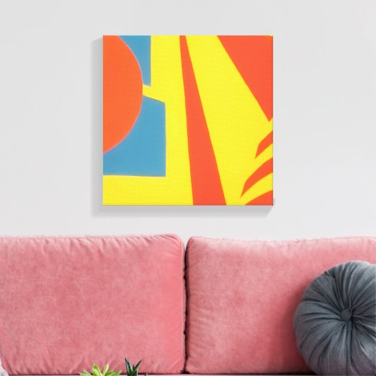Lemon Fire Abstract Canvas Print キャンバスプリント (インサイチュ (リビング))