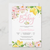 Lemon Floral Baby Shower Invitation 招待状 (正面)