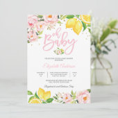 Lemon Floral Baby Shower Invitation 招待状 (スタンド正面)