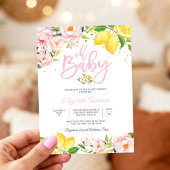 Lemon Floral Baby Shower Invitation 招待状