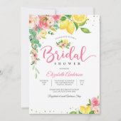 Lemon Floral Bridal Shower Invitation 招待状 (正面)