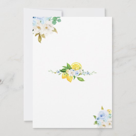 Lemon Floral Bridal Shower Invitation 招待状 (裏面)