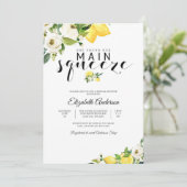 Lemon Floral Bridal Shower Invitation 招待状 (スタンド正面)