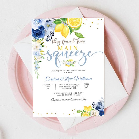 Lemon Floral Bridal Shower Invitation 招待状