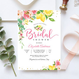 Lemon Floral Bridal Shower Invitation 招待状