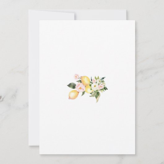 Lemon Floral Bridal Shower Invitation 招待状 (裏面)