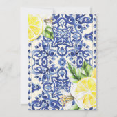 Lemon Floral Mediterranean Bridal Shower game 招待状 (裏面)