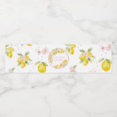 Lemon Floral Pink Birthday ペットボトルラベル (シングルラベル)