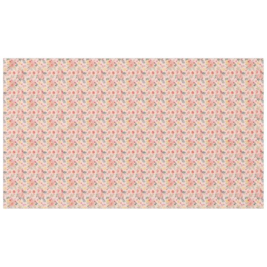 Lemon  Floral pink Peony rustic Pattern  テーブルクロス (正面(横))