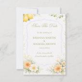 Lemon Floral Soft Announcement セーブザデート (正面)