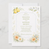 Lemon Floral Soft Elegant 招待状 (正面)