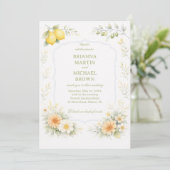 Lemon Floral Soft Elegant 招待状 (スタンド正面)