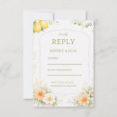 Lemon Floral Soft Response 出欠カード (正面)