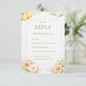 Lemon Floral Soft Response 出欠カード (スタンド正面)