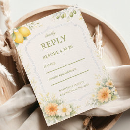 Lemon Floral Soft Response 出欠カード