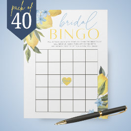 Lemon Flower Gift Bingo Bridal Shower Game Pack ノートパッド
