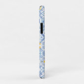 Lemon fruit monogram, blue tile Case-Mate iPhoneケース (裏面/右)