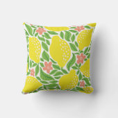 Lemon fruit pattern. Seamless summer citrus patter クッション (裏面)